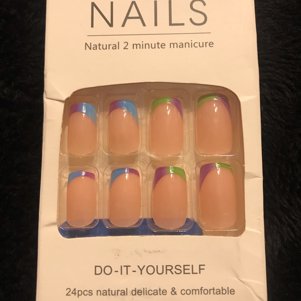 Press on nails colorful tip